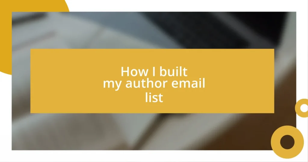 How I built my author email list